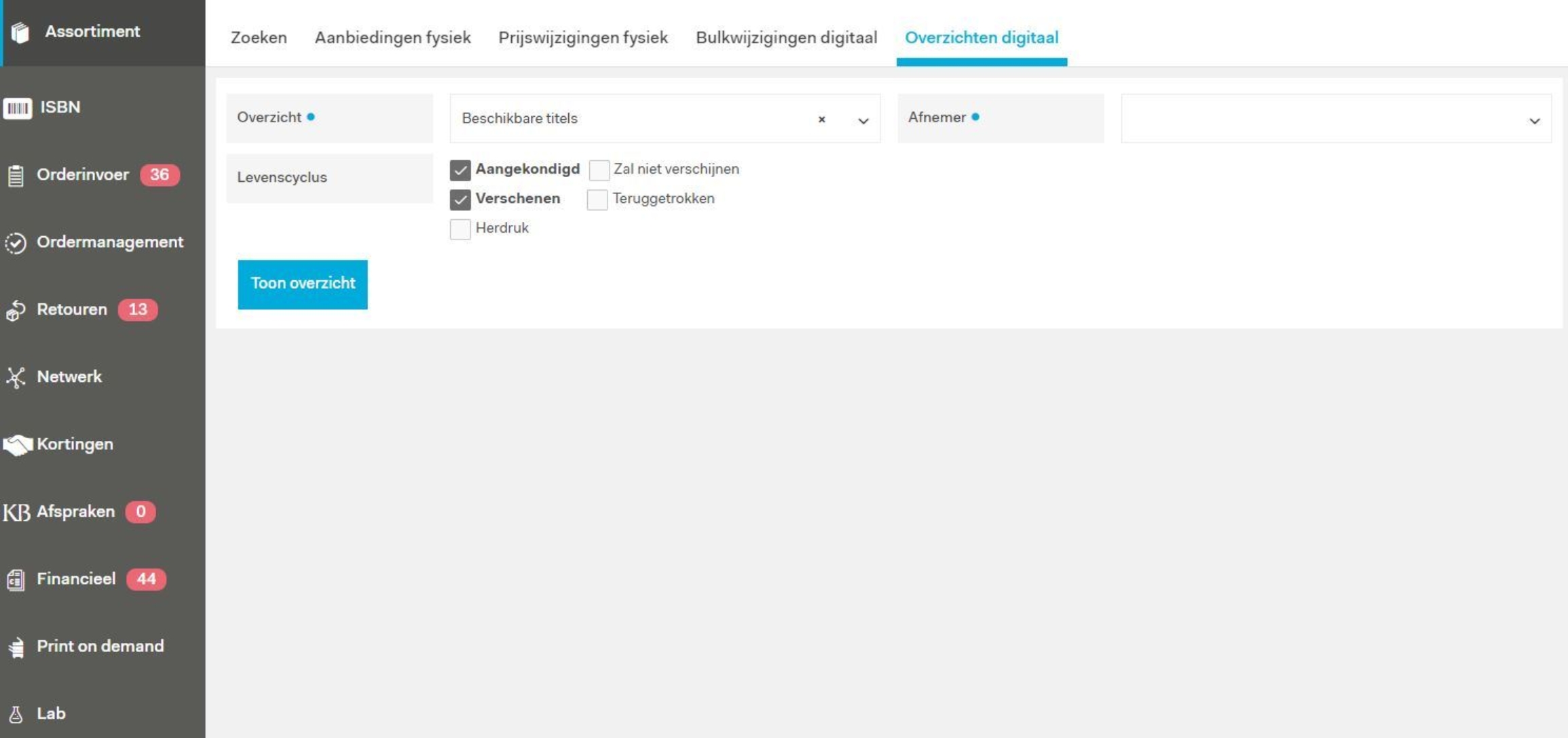 De beschikbaarheid van e-books